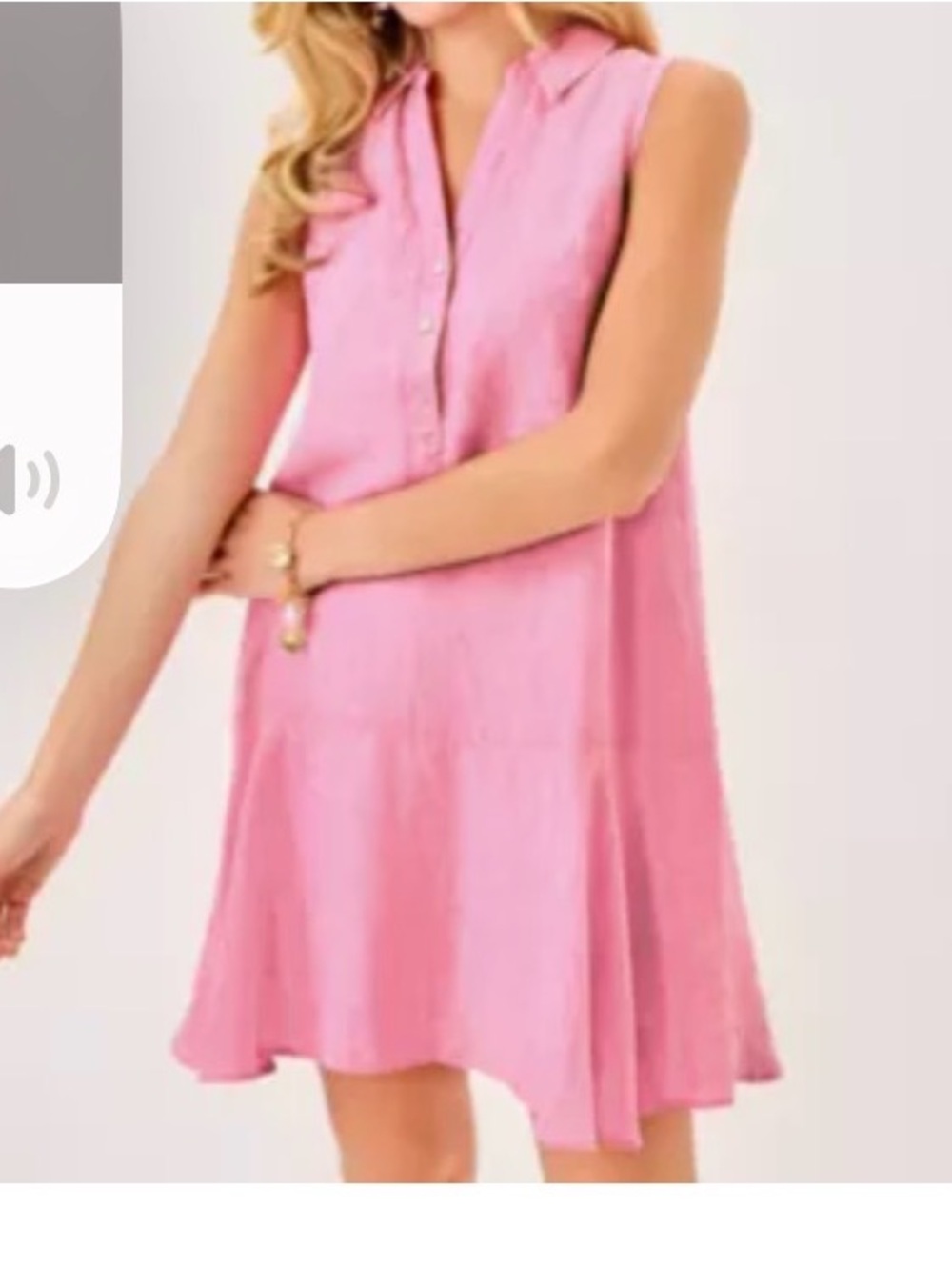 Lilly Pulitzer Sunkissed Pink Linen Button-Front Dress